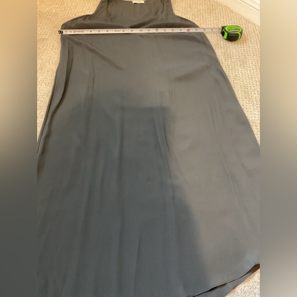 Brunello Cucinelli Grey V-Neck Slip Dress Size Medium Silk Blend Sheath - Picture 9 of 13